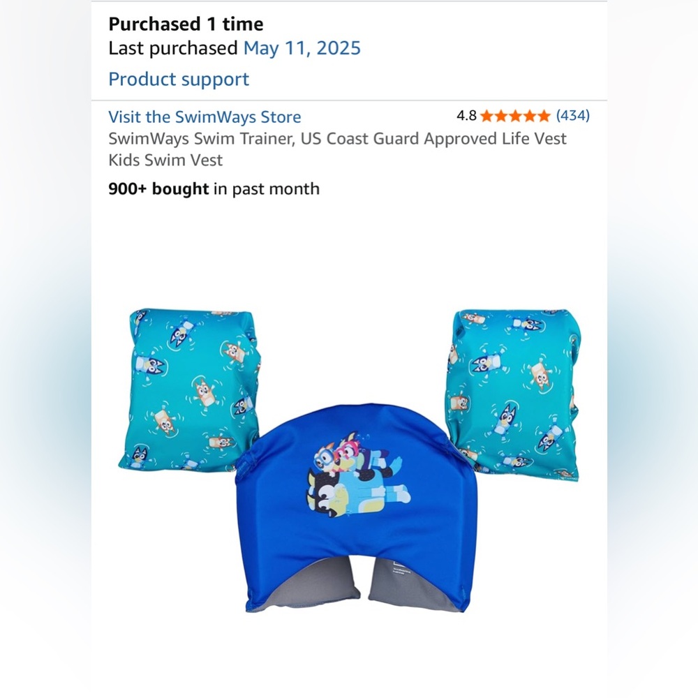 SwimWays floaty vest Bluey